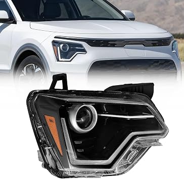 92102AT050 Passenger Side Halogen Headlight Assembly compatible with Kia Niro 2023 2024 2025 Right Side Halogen LED DRL Headlamp Assembly Replace# 92102-AT050