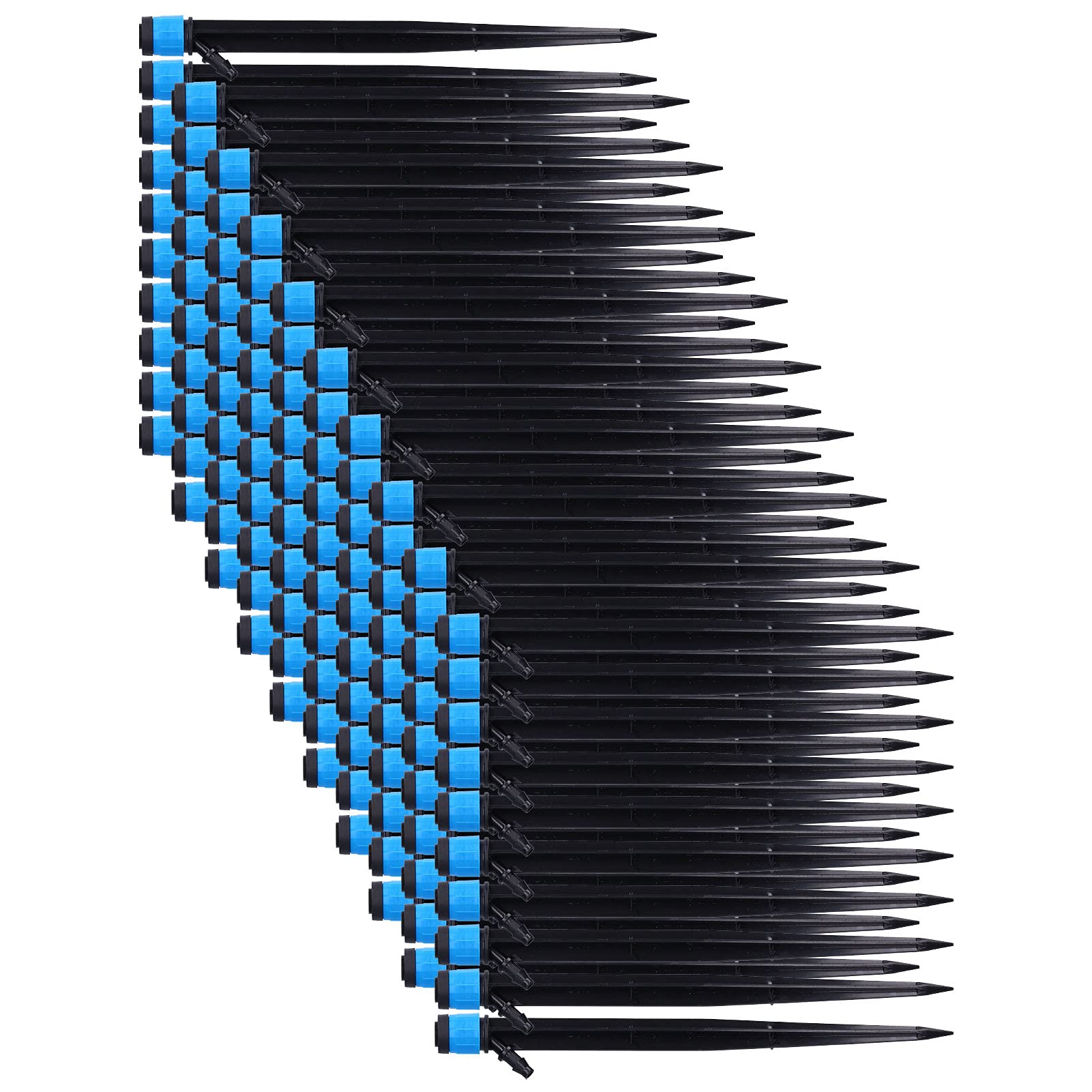 KIMISS 100Pcs Drip Irrigation Emitters 360 Degree Adjustable Sprinkler Heads for 4/7mm Tube - Garden Irrigation System for Plants and Shrubs