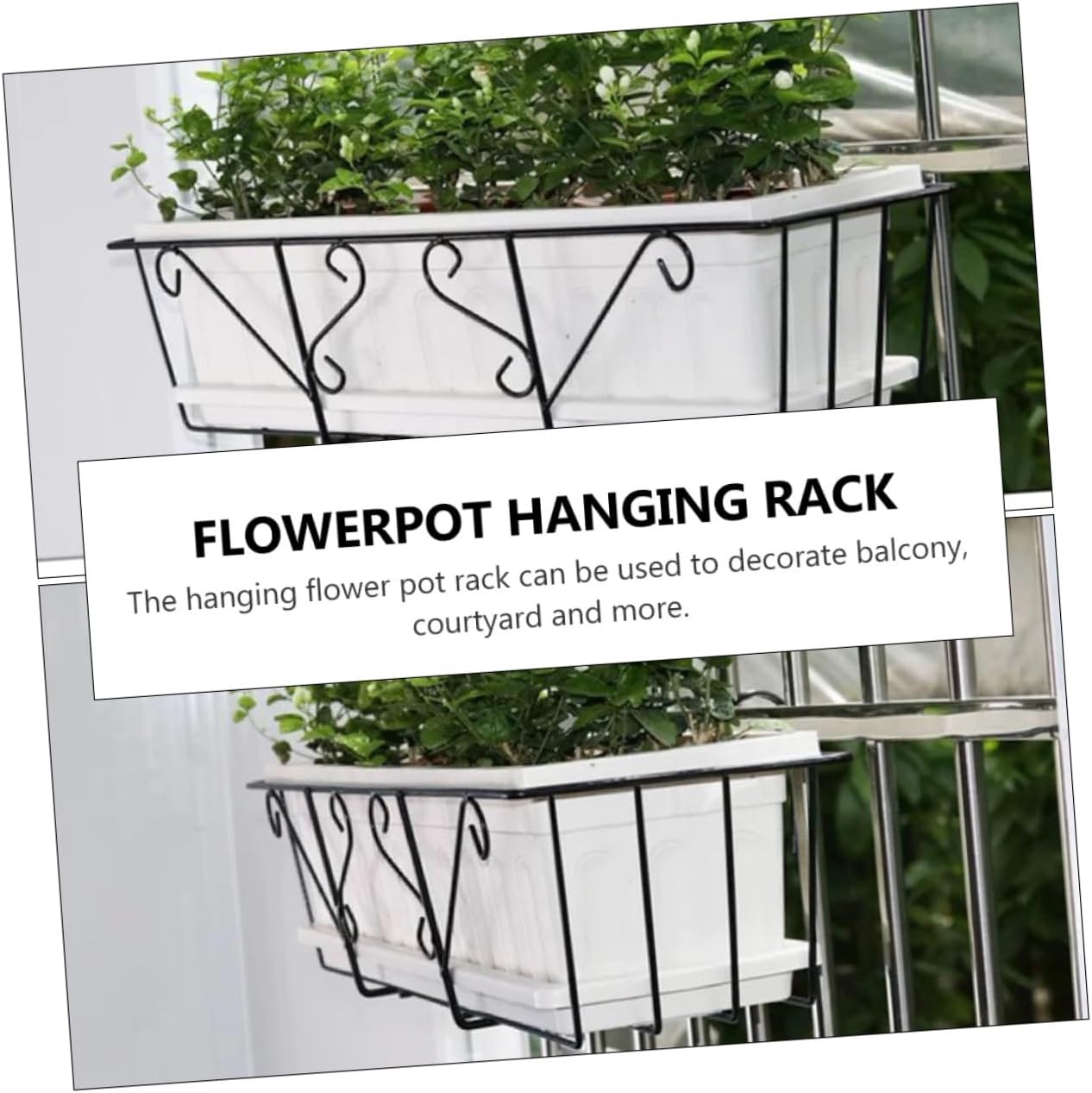 2Pcs Durable Wall Mounted Plant Rack Hanging Flower Pot Holder for Railing for Displaying Orchids and Plants Outdoor Spaces