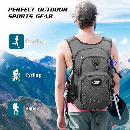Miniatura 7 de Mochila de hidratación con vejiga de agua de 3 litros, mochila de hidratación aislada para correr, mochila de agua ligera para senderismo, ciclismo,