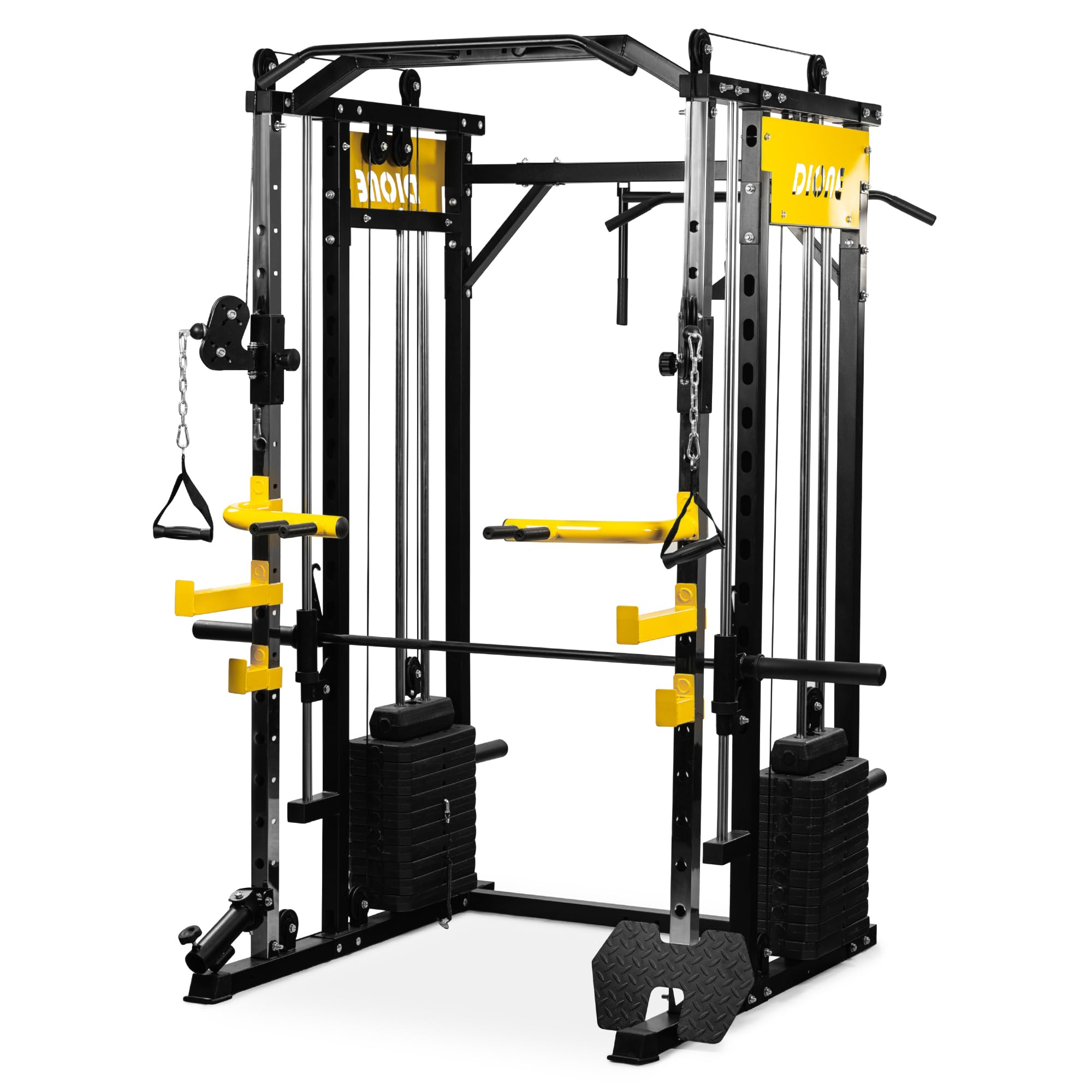 Dione S4 - Smith-Machine - Croce di cavi - Homegym - Squatrack - Peso di allenamento 110 kg