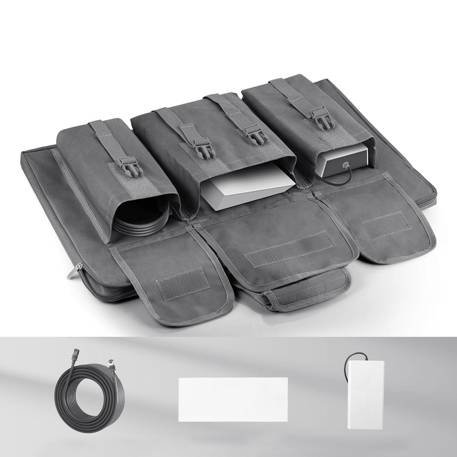 Borsa da Viaggio Gen 3 V3 – Custodia in Tessuto Oxford Antiurto per Dish Gen 3, Cavo da 50 Piedi/150 Piedi, Router e Alimentatore – Grigio