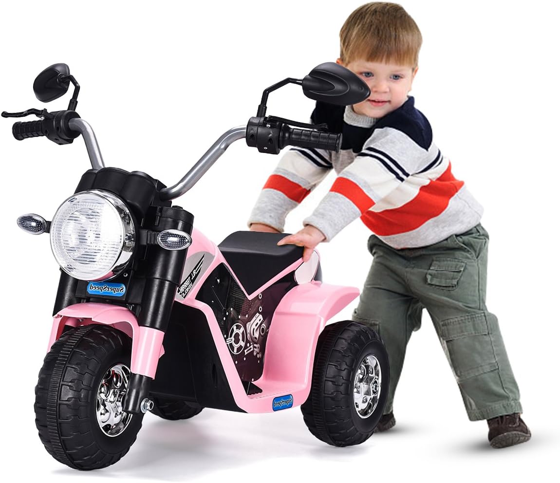 JAXPETY New 6V Kids Ride On Motorcycle, Battery Powered 3