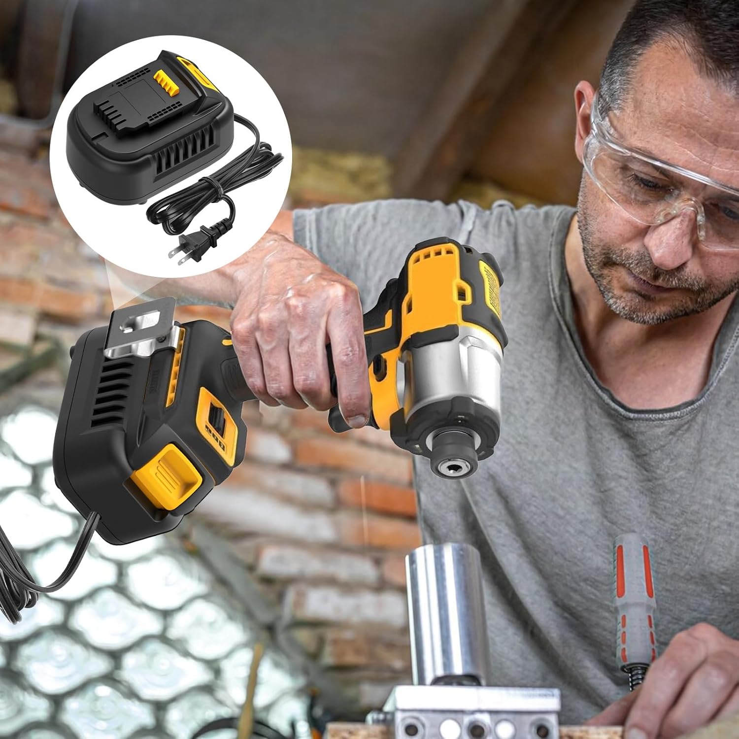 New Version 110V to 20V DC Converter,Power Source Option for Dewalt 18V-20V Li-ion Cordless Tools,AC to DC Converter 500W,120V to 20V Power Supply, AC Plug Transformer Adapter