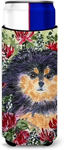 Caroline's Treasures SS8727MUK Pomeranian Ultra Hugger para latas delgadas para latas delgadas, funda para enfriar, lavable a máquina, funda para