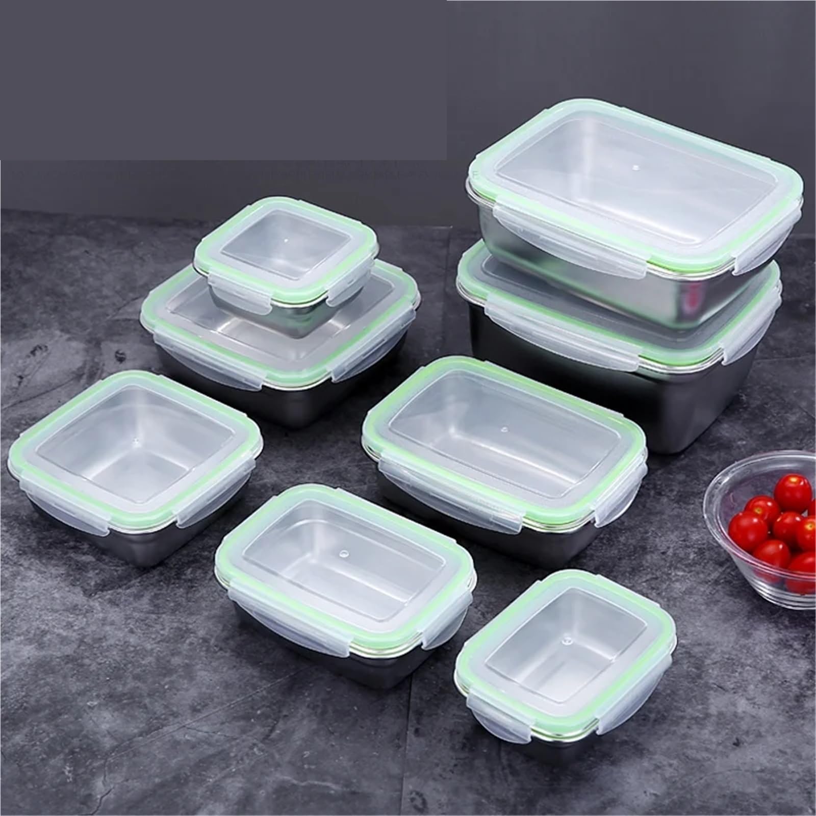 Portavivande In Acciaio Inox Contenitore For Alimenti In Acciaio Inossidabile, 4/1, For Bento Box, Sigillato E A Prova Di Perdite, For Sottaceti, Frigorifero Congelatore(2800ml)