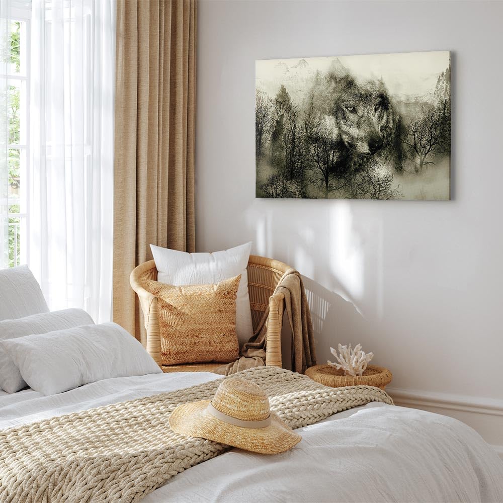 Taxpy Arte Su Tela Lupo Che Vaga Nella Foresta,40 * 60cm Stampe Su Canvas Murale Tela Wall Art Home Decor Dipinti, Stampe E Manifesti Per Soggiorno E Camera Da Letto - Foto 8