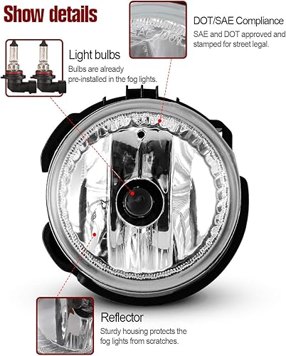 Miniatura 4 de AUTOWIKI Faros antiniebla para Subaru Forester 2009-2013/2008-2010 Subaru Impreza WRX STI Conjunto de luz antiniebla 2 piezas OEM lámparas