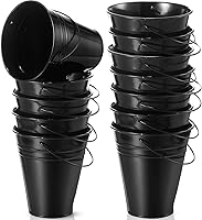 Vista 12 de Sadnyy 12 paquetes de cubos de metal con asa, cubo galvanizado de 4.5 x 5 pulgadas, cesta para suministros de fiesta, manualidades para Navidad