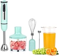 ISILER 5-in-1 Immersion Hand Blender 500W: Food Chopper, Milk Frother, Whisk, 8 Speeds for Smoothies, Soups, Purees
