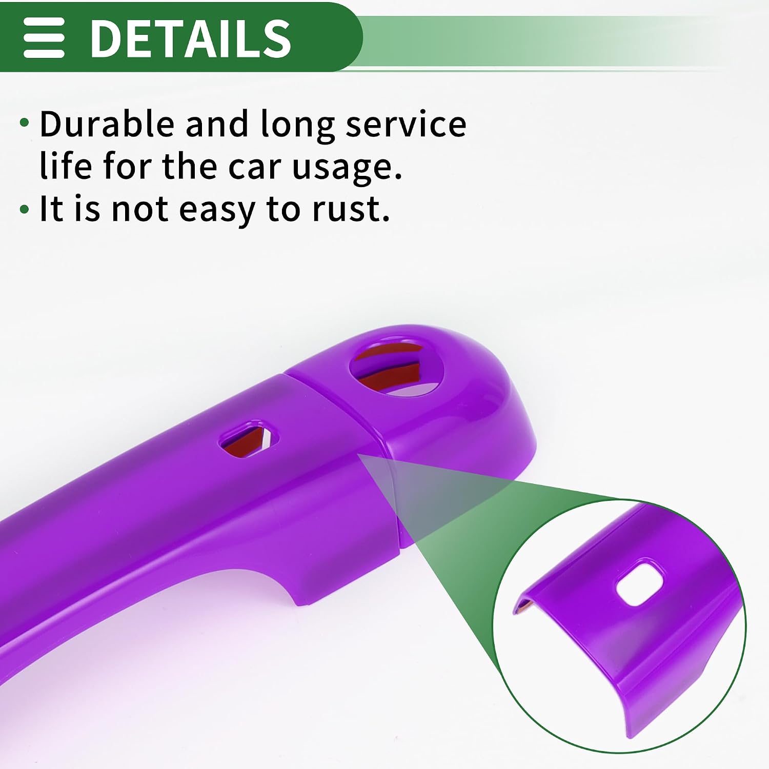 Motoforti Exterior Door Handle Cover Set, Decoration Trim for Jeep Renegade 2015-2021, ABS, Purple, 1 Set