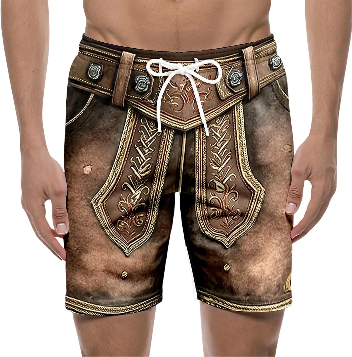 Generisch Summer Men's Casual Shorts with Print Lightweight Airy Everyday Wear for Breathable Elastic Waistband Versatile Wear