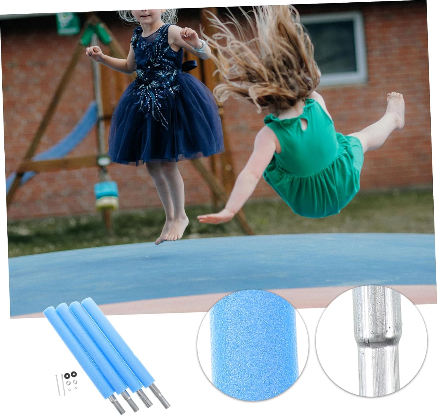 Trampoline Replacement Poles Jumping Bed Net Poles Ground Stakes Anchor Tube Fittings Trampoline Parts