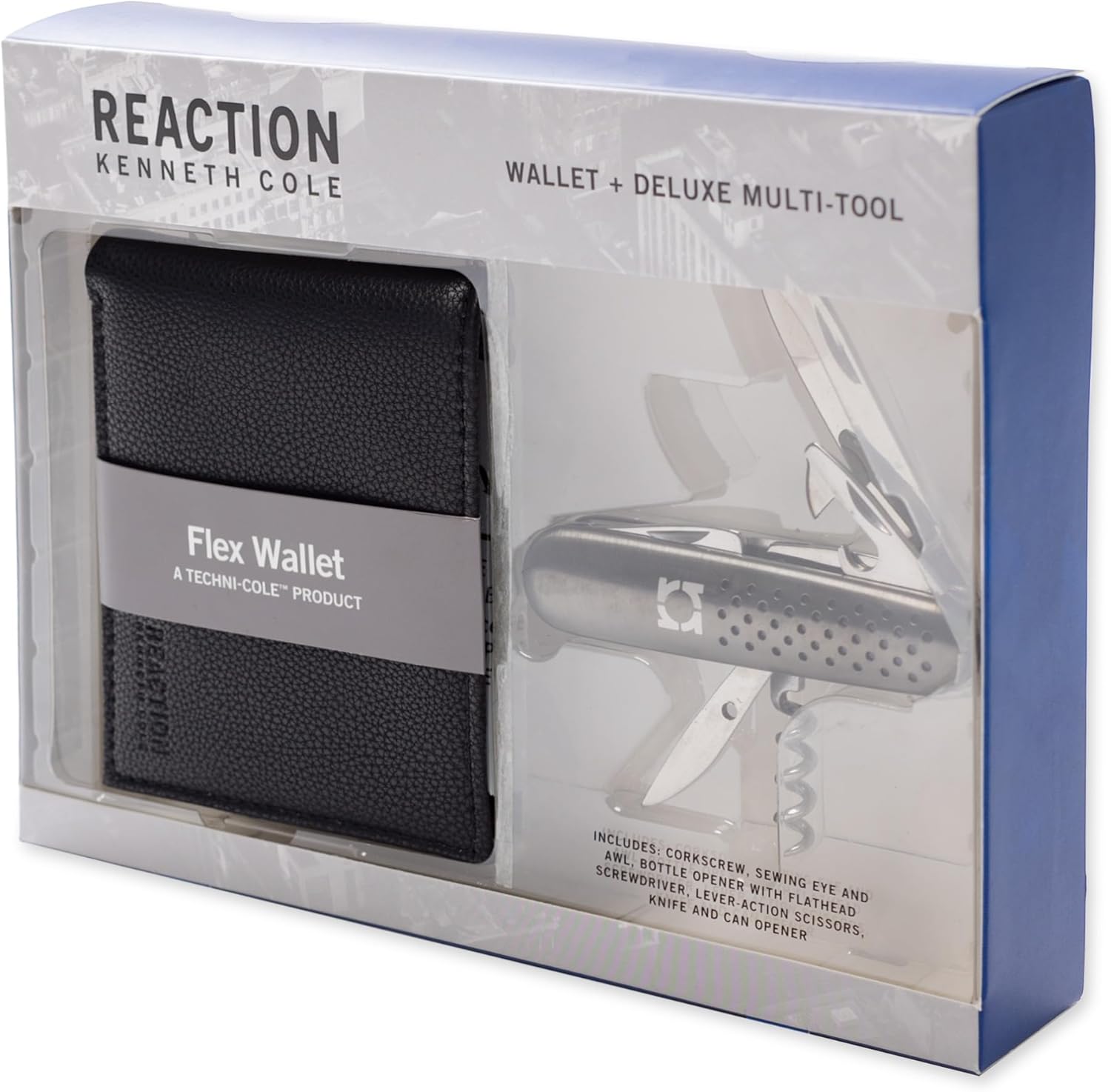 Kenneth Cole REACTION Men's Minimalist Slimfold Wallet with Multi-Tool Set, Black, One size - Image 6