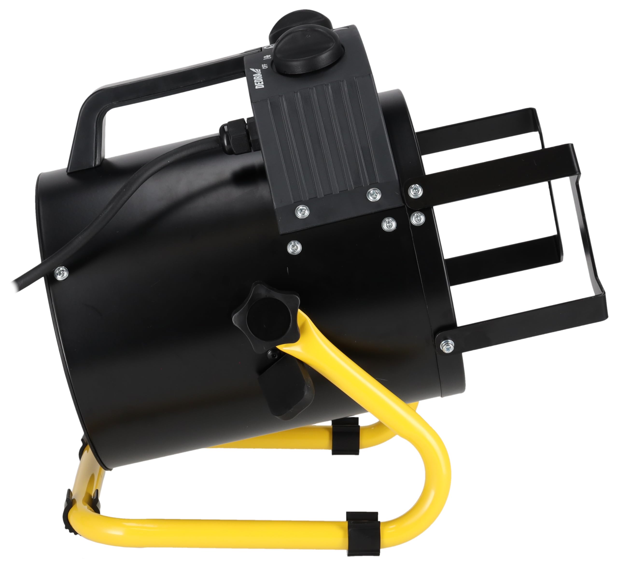 DEDRA Canon à Chaleur Électrique 2 kW (2000W) – Chauffage d'Appoint Portable 230V – Souffleur à Air Chaud pour Garage, Cave, Atelier – Thermostat, 3 Modes (Rond Noir DED9930B)