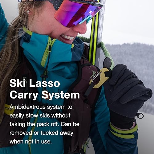 Miniatura 4 de Osprey Firn - Mochila de esquí y snowboard, 28 L, color gris arenanaranja tequila, talla SM