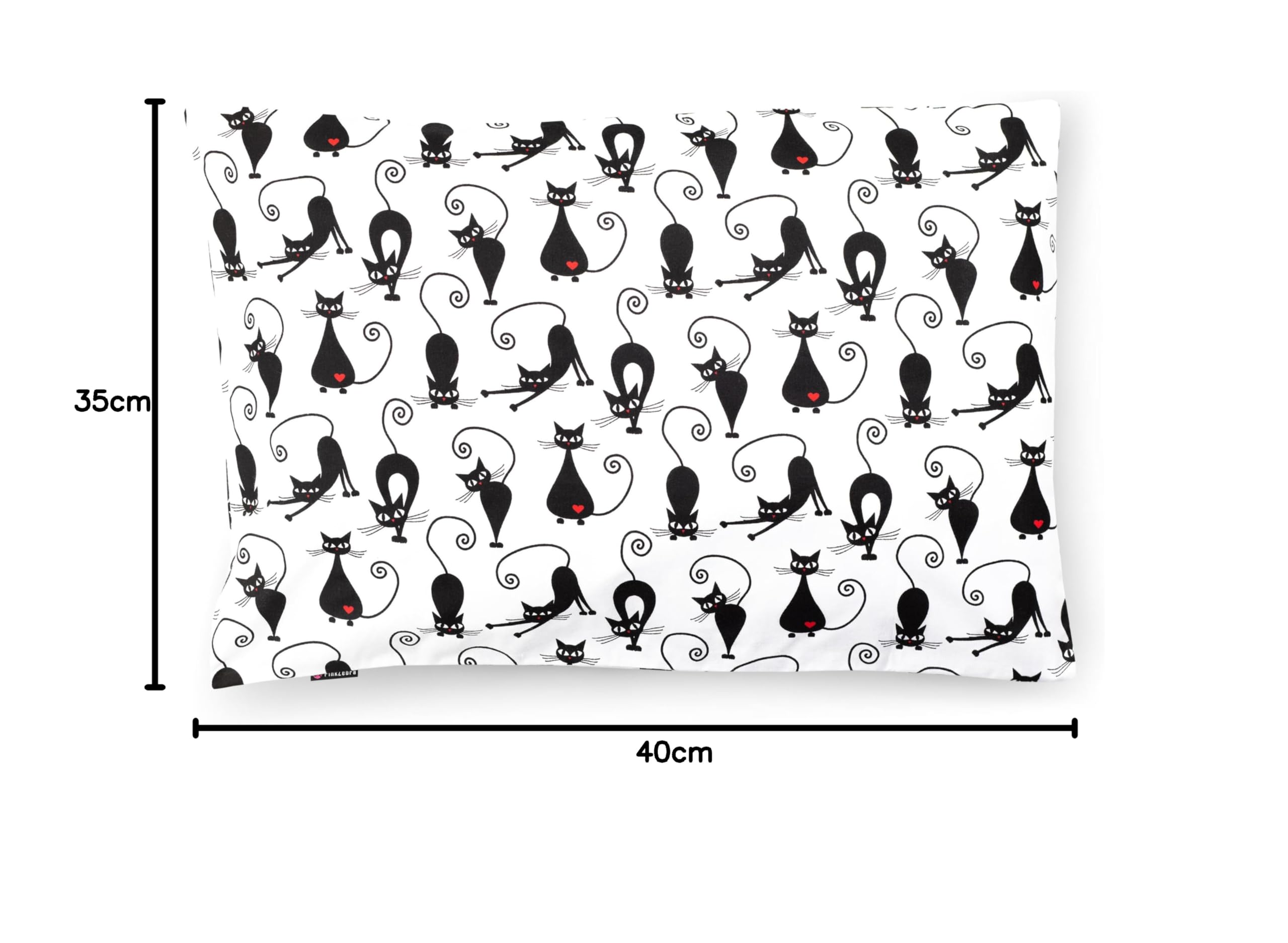 PinkZebra Federa per cuscino bambini 35x40 cm 100% cotone Ecotex Standard 100 chiusura lampo nero