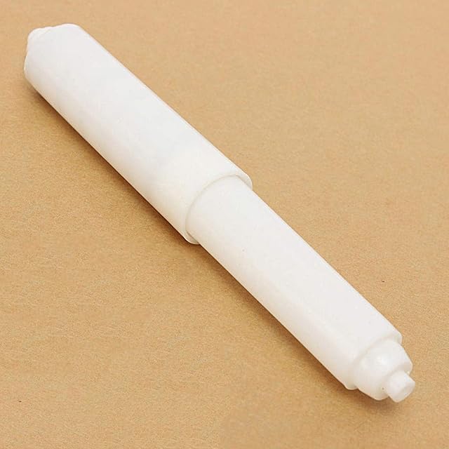 QOTSTEOS White Toilet Paper Holder Spring Loaded Roller Replacement, Plastic Toilet Tissue Roll Holder Insert in Bathroom Replacement Roller Spring Loaded Spindle(White)(White)
