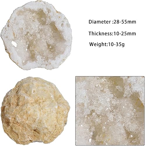 Miniatura 7 de TUMBEELLUWA Decoración de piedra de geoda de cristal con revestimiento de titanio irregular, espécimen de racimo de roca de arco iris natural para