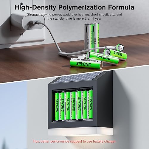 Miniatura 10 de Batería recargable AAA, batería de iones de litio AAA reutilizable de 1500 veces, batería AAA recargable USB premium con 1 cable de carga rápida