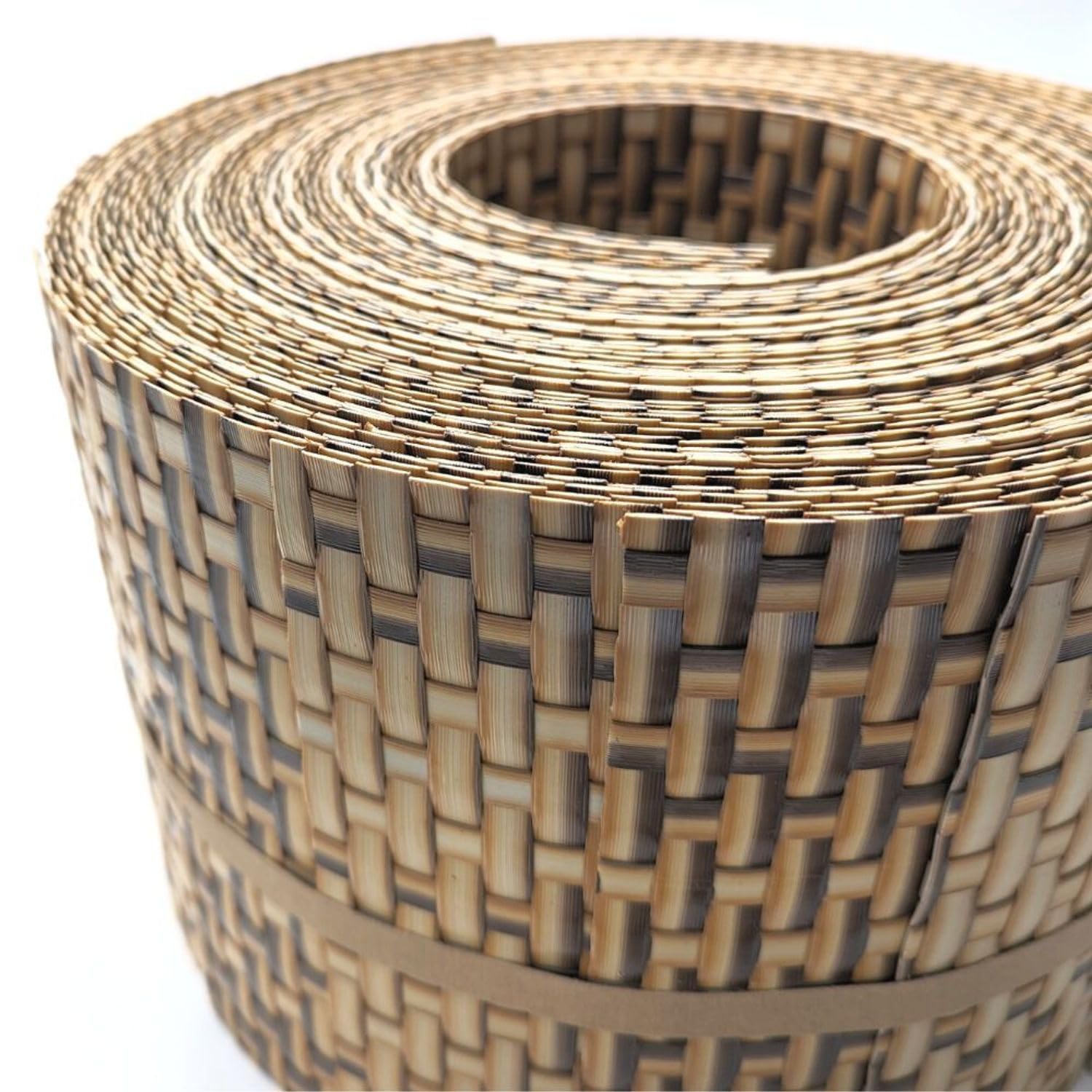 Rattan 10x Einzelstreifen 2,55 Meter x 19cm | Sichtschutzstreifen PE für Doppelstabmatten Sichtschutz | Zaunblende Made in Germany Stroh 10x 2,55m