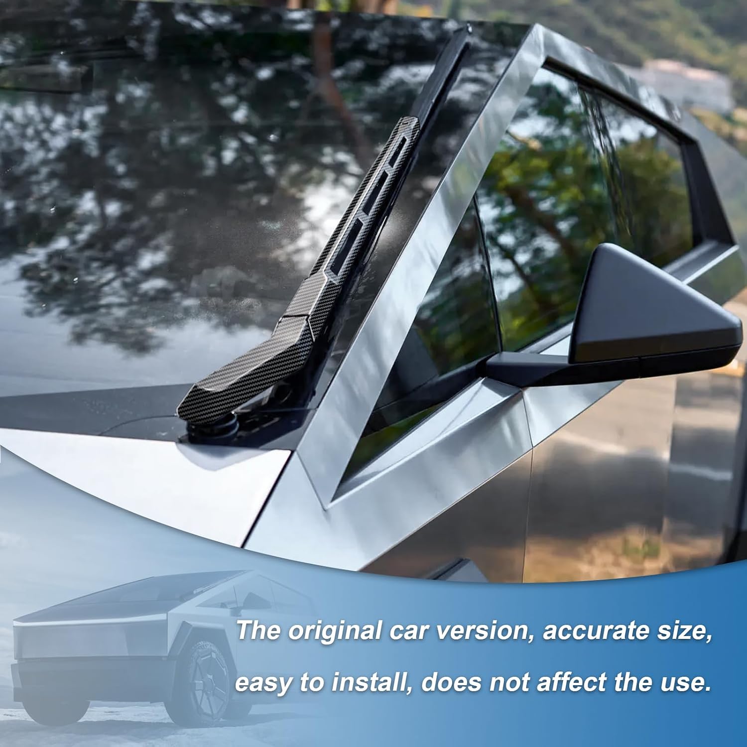 Carbon Fiber Windshield Wiper Trim Cover Compatible with Tesla Cybertruck 2024-2026