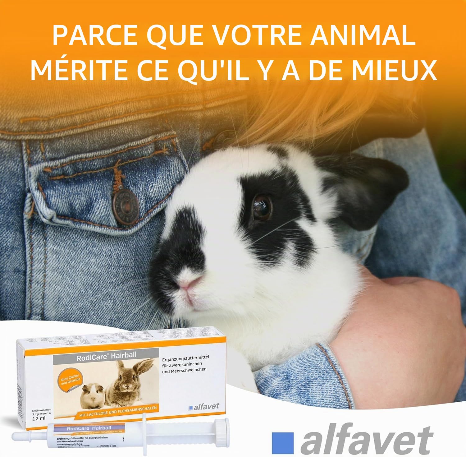 alfavet RodiCare Hairball Aide à l'élimination des Poils et des Boules de Poils dans Le système Gastro-intestinal 3X 12 ML