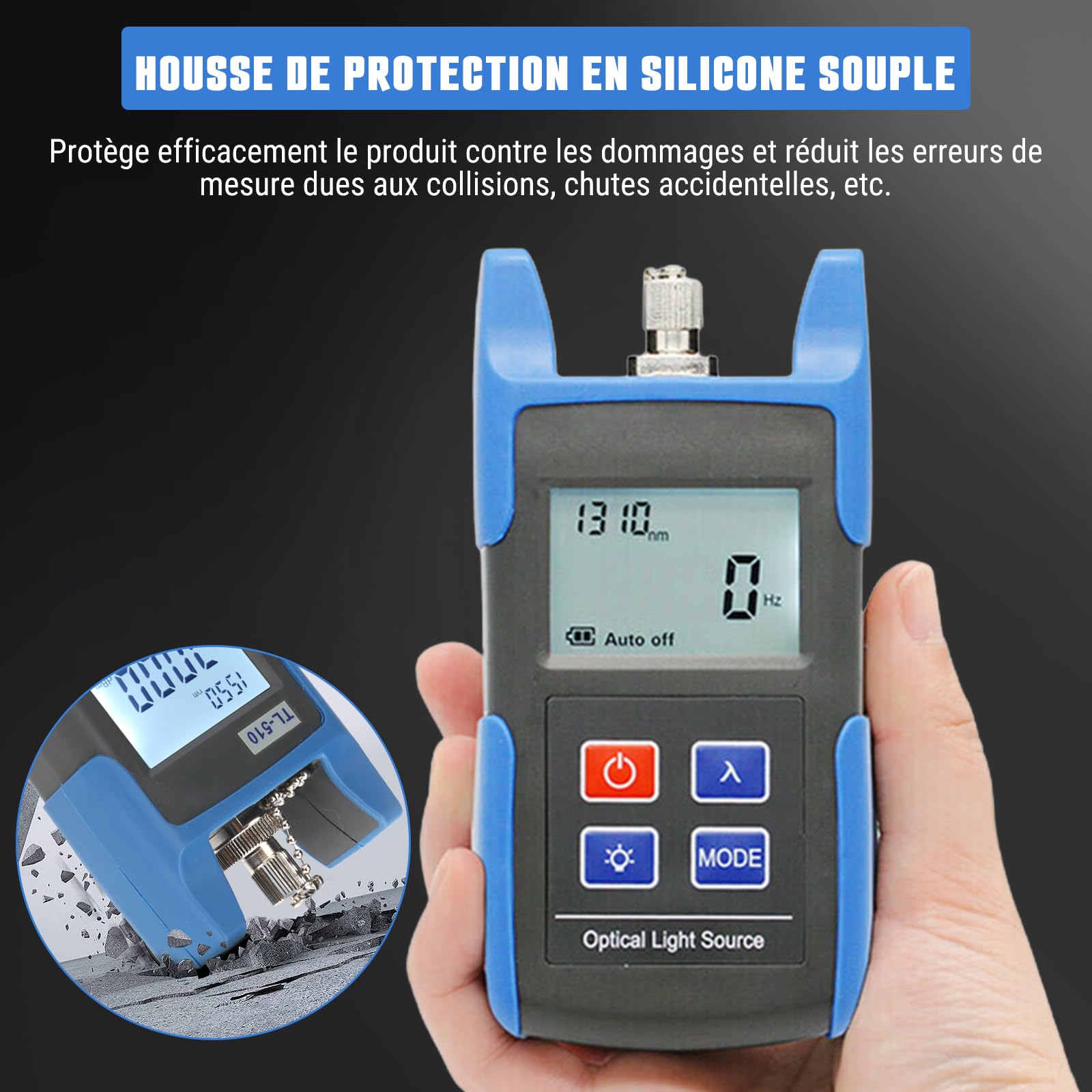 Testeur électrique TL510 testeur de puissance optique, détecteur -70~+10dBm