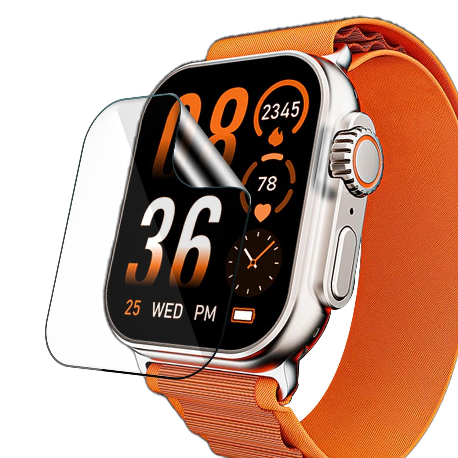 Enlinea || 3 Pcs || Screen Guard For boAt Wave Glory Pro Watch Screen Protector | Ultrathin 0.125mm 9H anti shock flexible Watch screen protector TPU membrane (3)