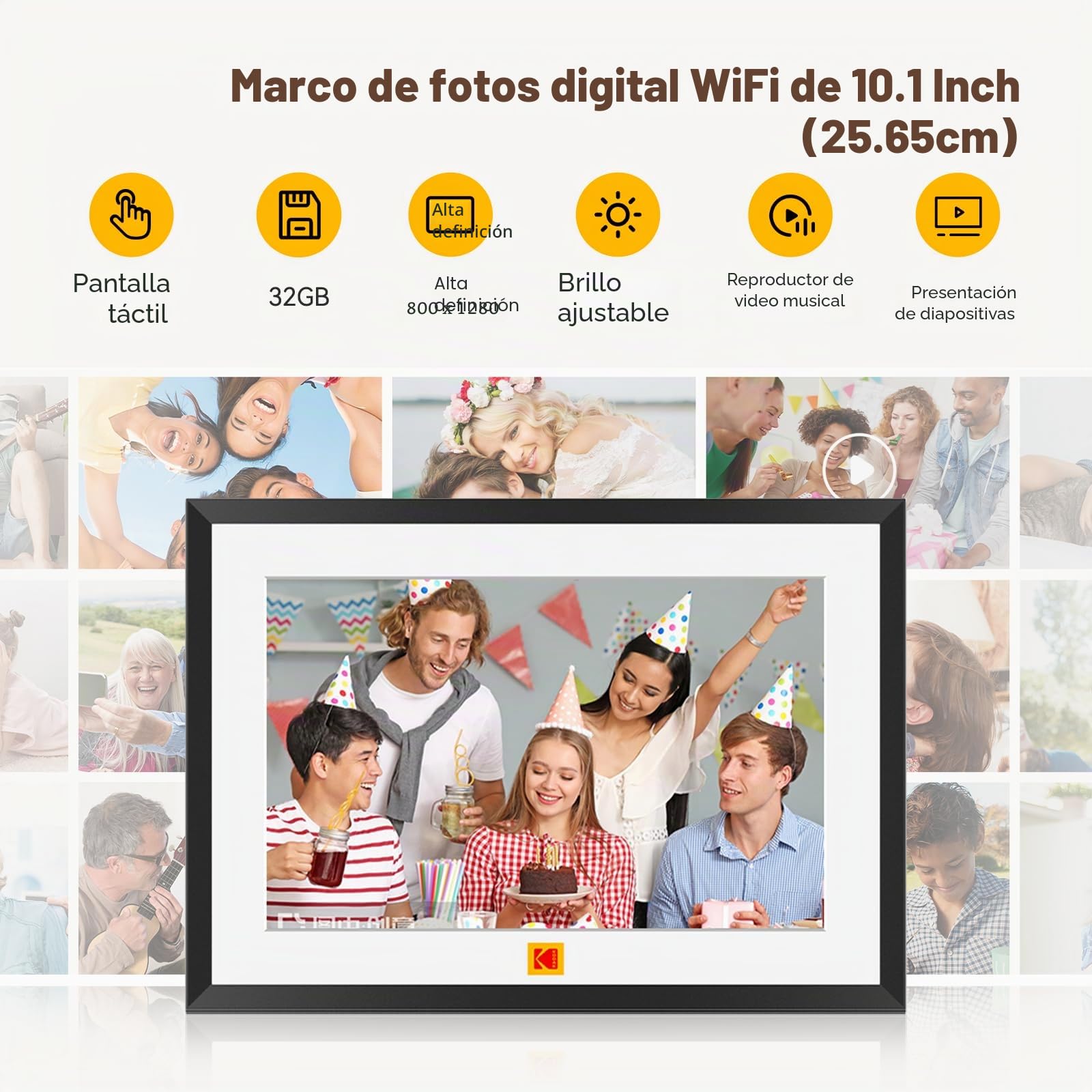 KODAK Marco de Fotos Digital de 10,1 Pulgadas (10,1 Pulgadas con batería)
