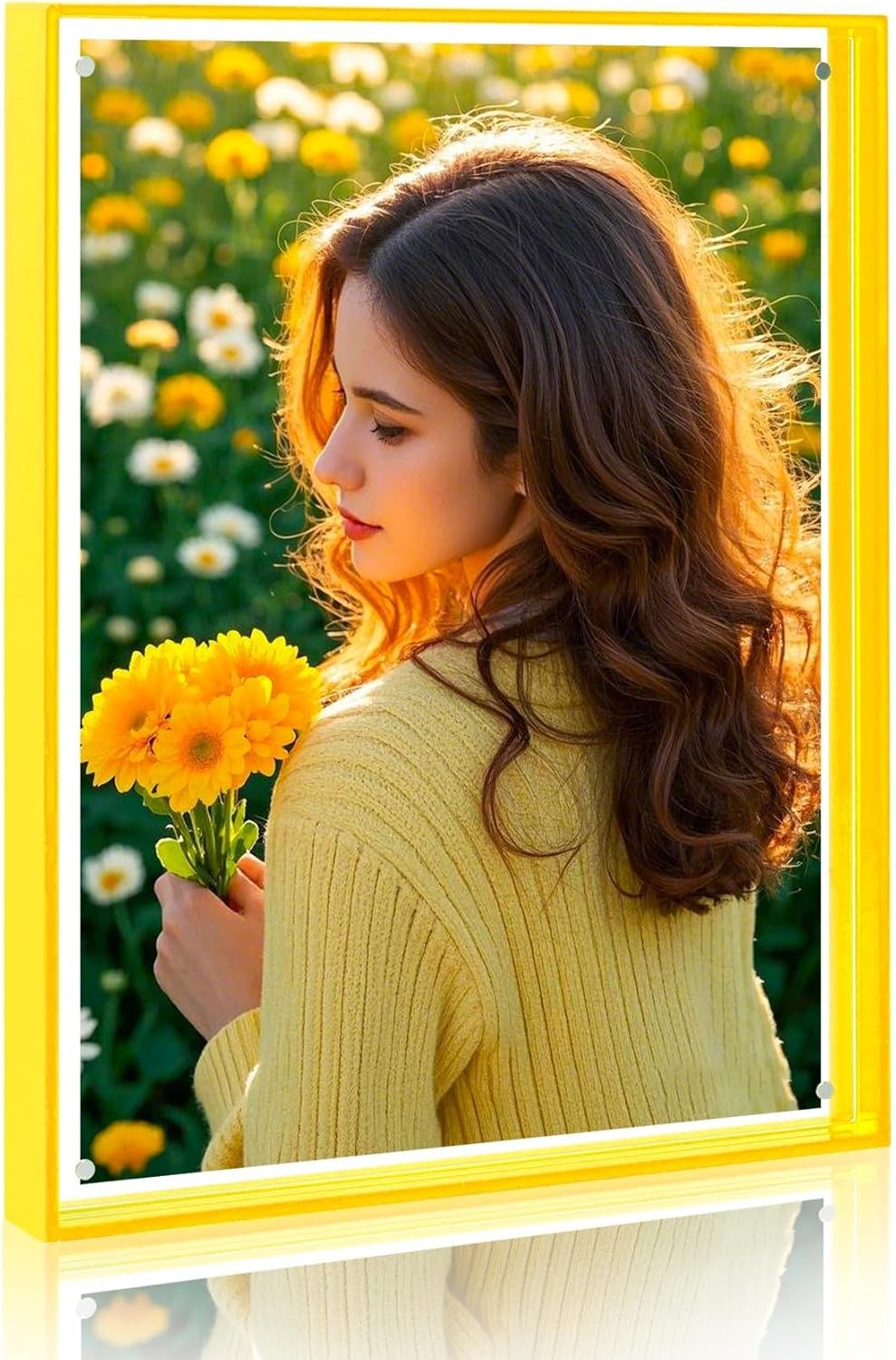 ECOSEAO 8x10 Picture Frame, Acrylic Glass Photo Frames with HD Acrylic, Fits 6x8 with Mat or 8 x 10 without Mat, Display for Wall and Table, 3 Pack For Christmas & Happy New Year (3, Sky Blue, 8X10)