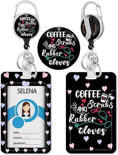 Miniatura 61 de Funny Chicken Badge Holder with Retractable Reel ID Card Badge Case with Carabiner Clip Heavy Duty Vertical Card Name Tag Badge Protector Cover for