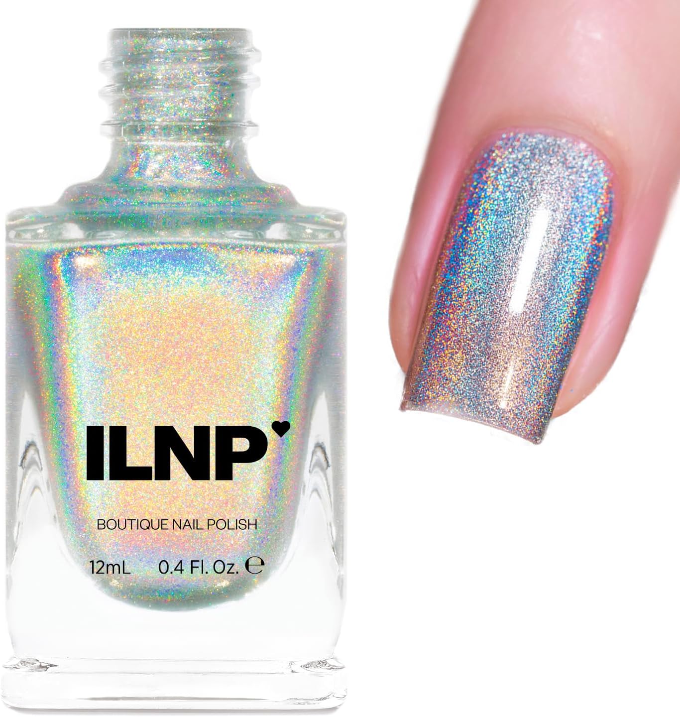 ILNP MEGA - Packed Linear Holographic Nail Polish, Rainbow Glitter Nail Polish, Quick Dry, Non-Toxic, Vegan, Cruelty-Free