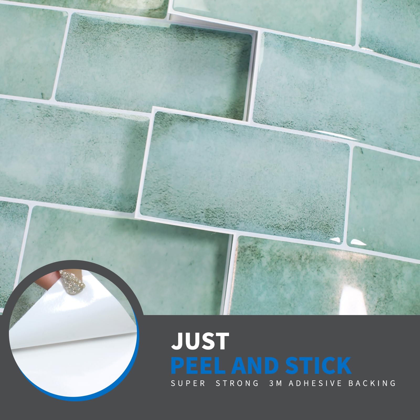 Light Teal Green Peel And Stick Subway Tile Sticker Self
