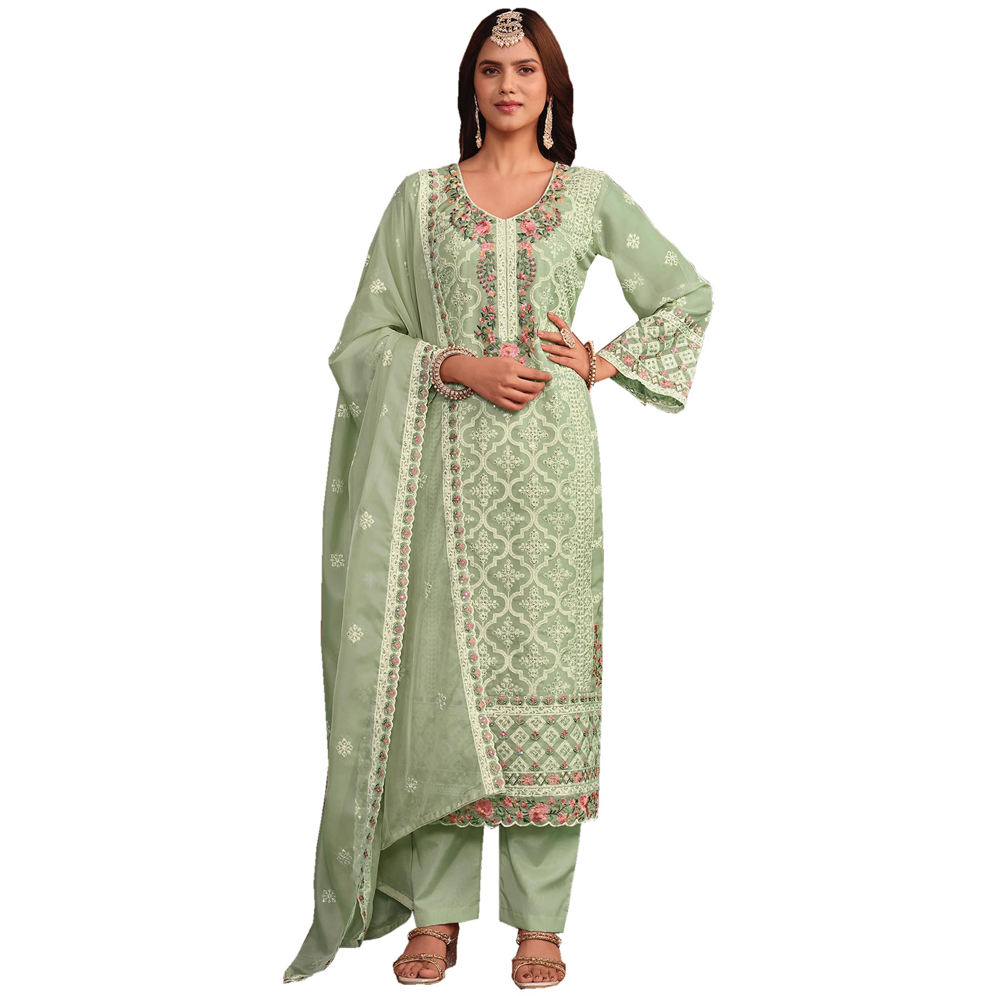 Abbigliamento evento Pakistano Pantaloni Pantaloni Abiti Indiano Designer Cucito Salwar Kameez Vestito