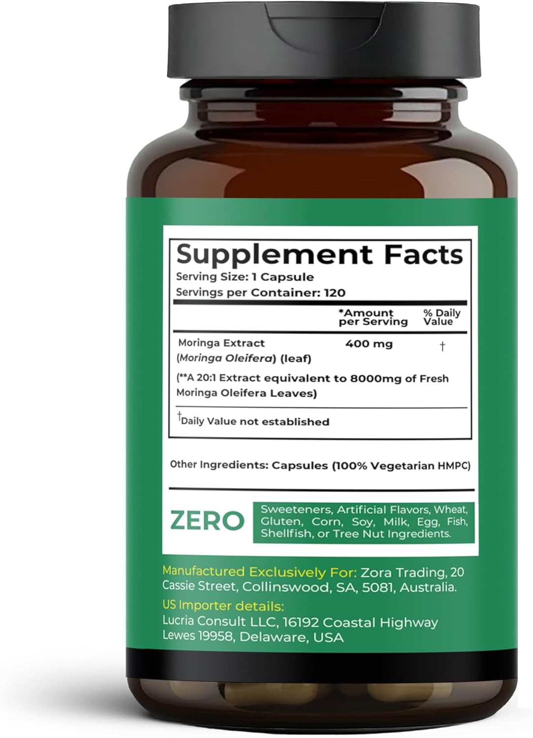 Agami Moringa Capsules | 4 Month Supply | Natural Energy & Joint Support | 8000mg Strength | Daily Greens Superfood | Moringa Oleifera | Skin Health Support | 120 Capsules - Image 9