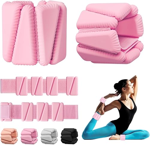 Pesas de muñeca, pesas ajustables para muñeca y tobillo para mujer, pesas para brazos y piernas (1 libra cada una), pulseras con peso para caminar,