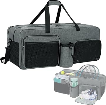 Large Capacity Tennis Racket Bag, Unisex Badminton/Tennis Bag, Can Hold 7 Rackets, Backpack/Tote Bag, Separate Compartment for Shoes, Dry/Wet Separation, Tennis Equipment Bag Parallel Import
