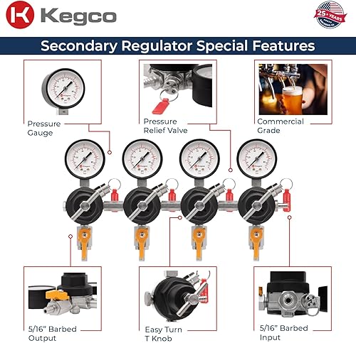 Miniatura 3 de Kegco Regulador secundario, calibre cuatro