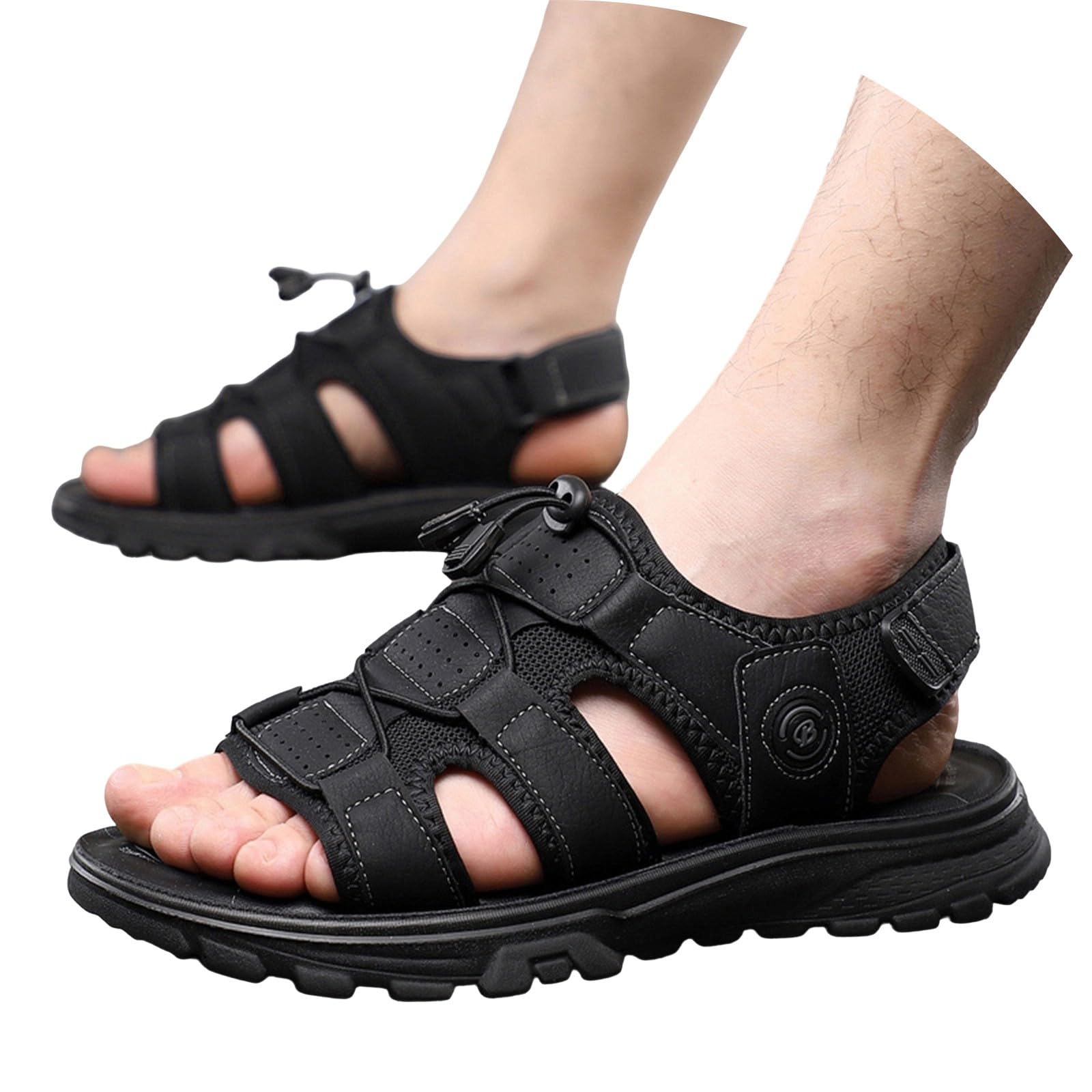 Sandales de Randonnée Homme Femme ​Cuir Fermées Été Extérieur Chaussures de Sport Plage Chaussures d'eau Plage Closed-Toe