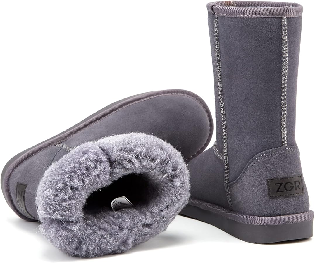Amazon.com | ZGR Women's Classics Winter Snow Boots Cow Suede