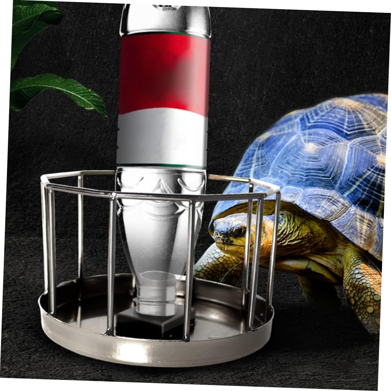 Abaodam Reptile Automatic Water Feeder Dish Durable Stainless Steel Pet Water Holder for Turtles Bearded Dragons and Lizards Keeps Water Fresh and Automatically