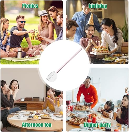 Miniatura 2 de Cucharón para servir de vidrio Cuchara de sopa Cuchara de postre Novedad Cuchara de postre Mango rosa Claro s Cucharón Cucharón Helado Agitar Sopa