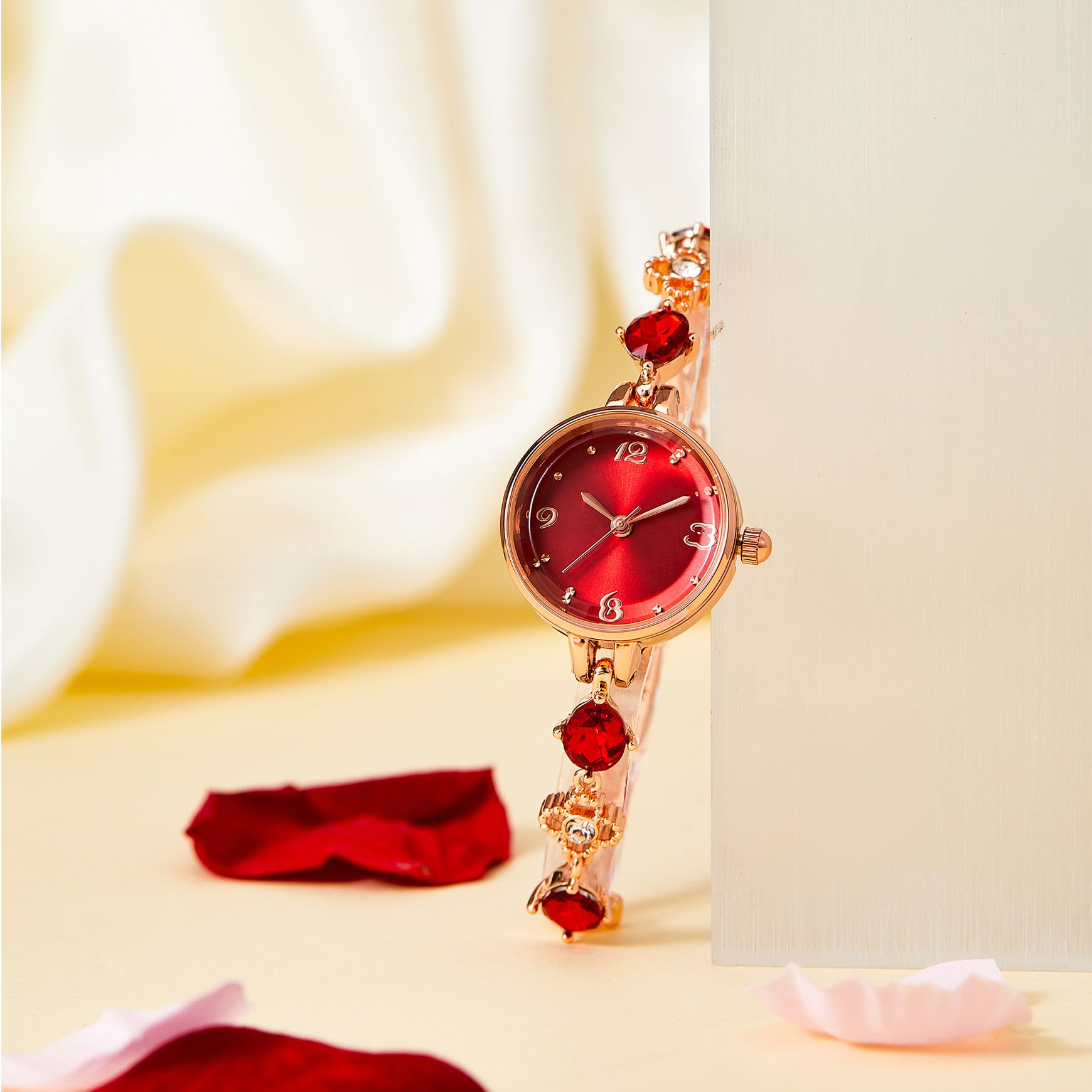 Reloj de pulsera para mujer, redondo, mini relojes para mujer, impermeables, exquisitos regalos para mujer, Rojo -, Moda 3