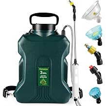 Backpack Sprayer 3 Gallon, Battery Powered 7.4V with 5 Mist Nozzles, Electric Sprayers in Lawn and Garden