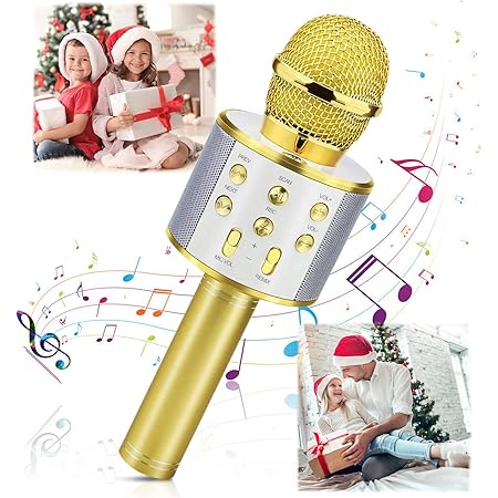 Amazon Com Wireless Bluetooth Karaoke Microphone Portable Karaoke Machine For Kid Birthday Party Christmas Best Gifts Toys For Girls Boys Musical Instruments