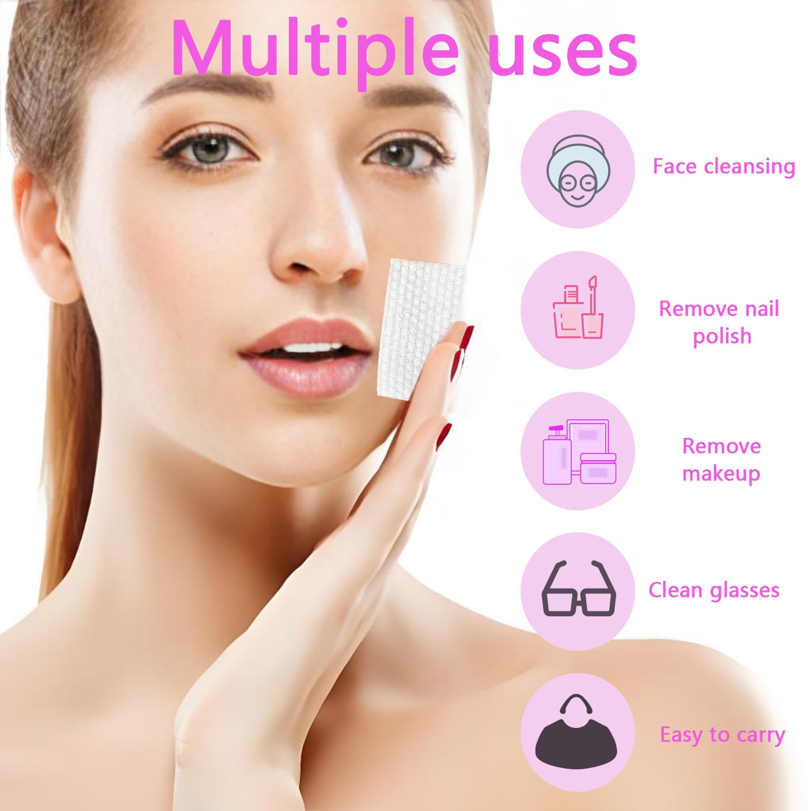 1280 Pcs Makeup Remover Cotton Pads, Face Cleansing Make Up Pads - Image 4
