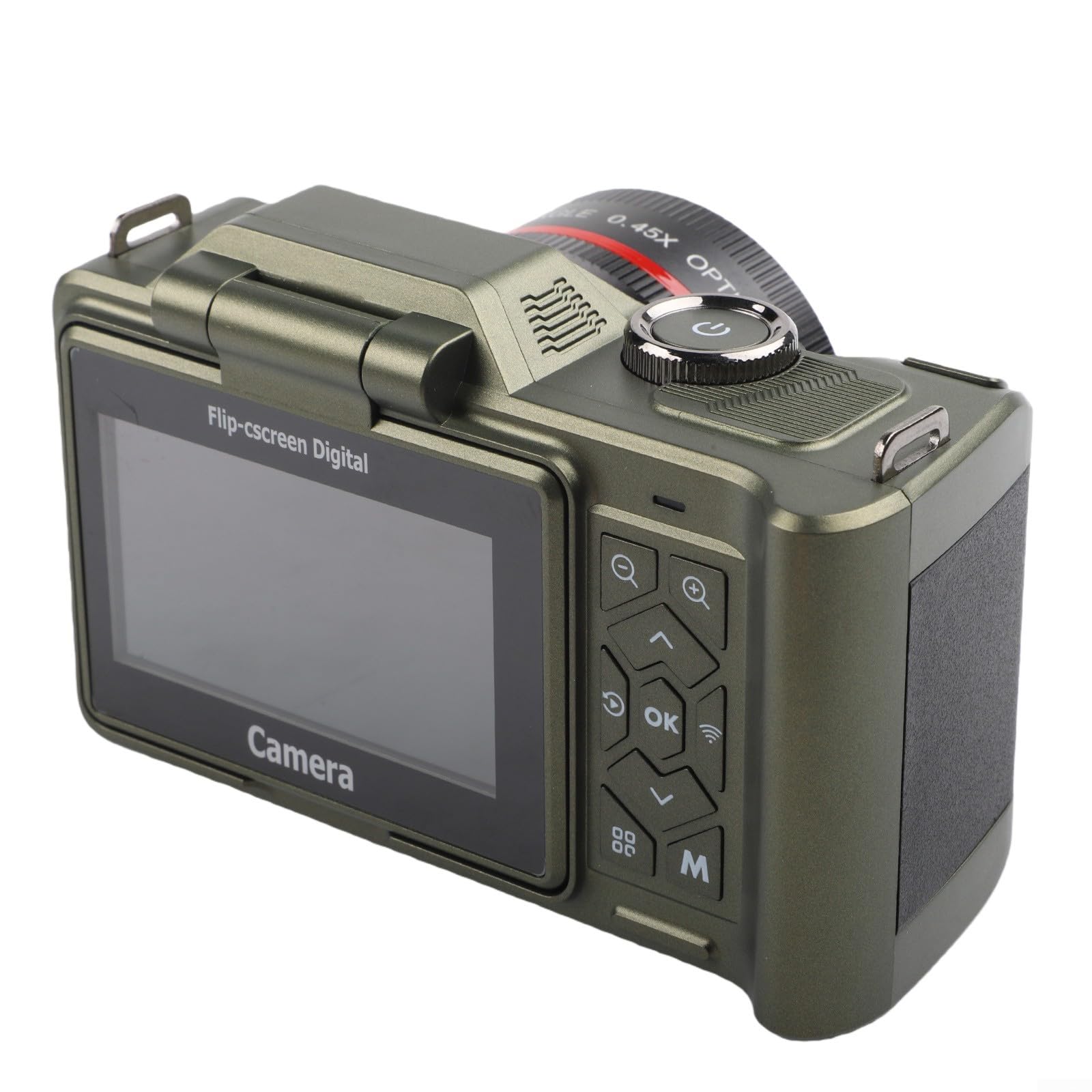 Fotocamera digitale 4K con sensore da 64 MP e zoom 18x, videocorder HD con schermo flip da 3 pollici con WiFi per fotografia, vlogging, viaggi, bianco (verde)