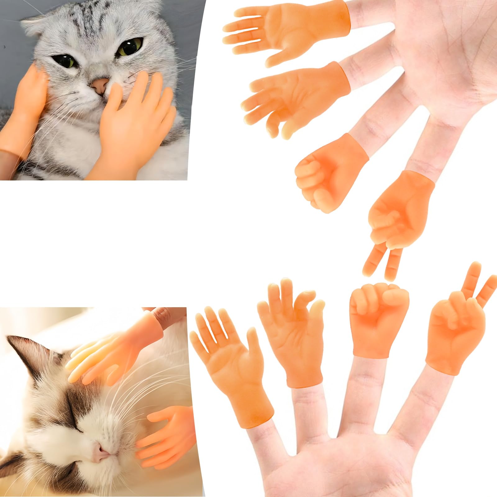 Rismise Small Hand 10PCS Mini Hands for Fingers Rubber Hands Mini Human Hands Rubber Hands Miniature Finger Puppets Tiny Finger Hands Tiny Paws Tiny