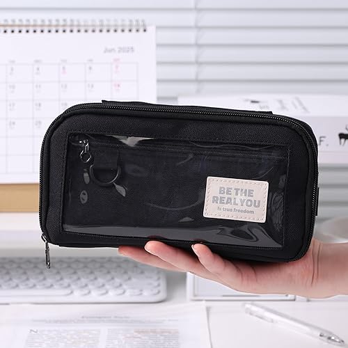 Miniatura 6 de Estuche para lápices, 2 en 1, de gran capacidad, con cremallera duradera, bonita bolsa para lápices para niñas, adolescentes y mujeres, organizador